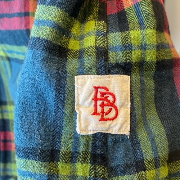 Billabong Men’s large Plaid colourful Casual Button Down Shirt w/ elbow patches - Picture 4 of 8